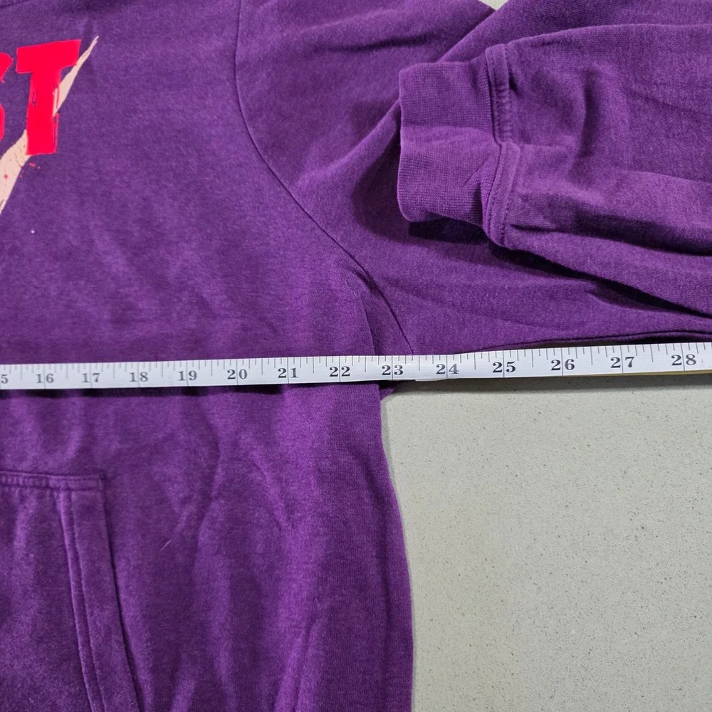 Nike Womens Just Do It Graphic Hoodie Purple Pink Funnel Neck Pullover XL